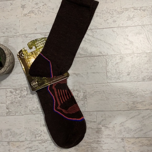 Woolrich Merino Lambswool Lot Brown Hiking Socks Men Large - Picture 6 of 6